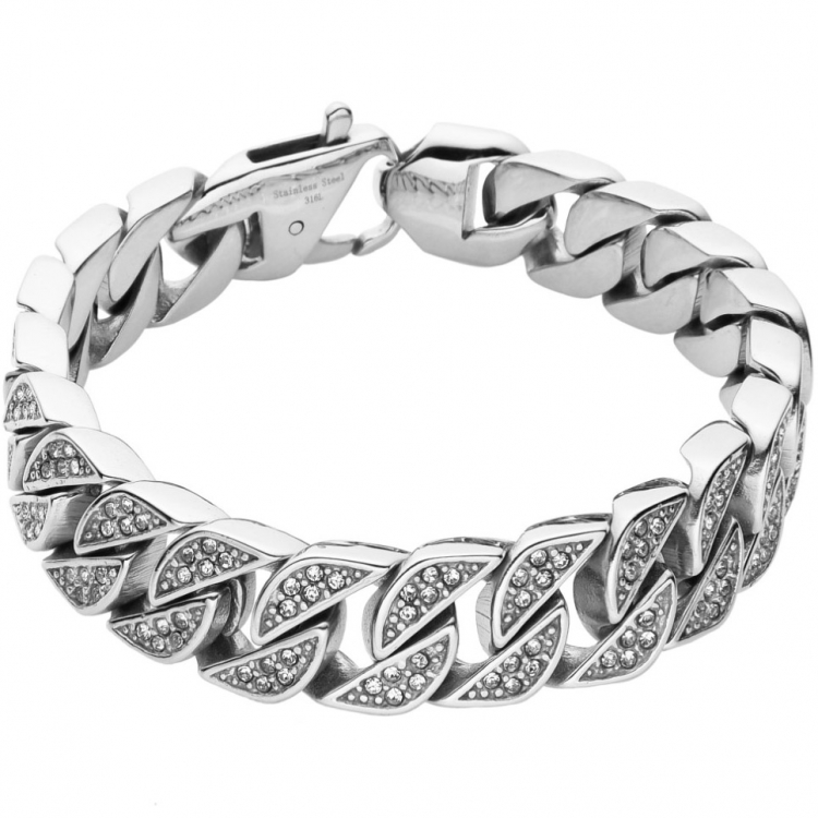 Steel Jewelry Panzerkette Cuban Link Silber Armband Helen Kirchhofer