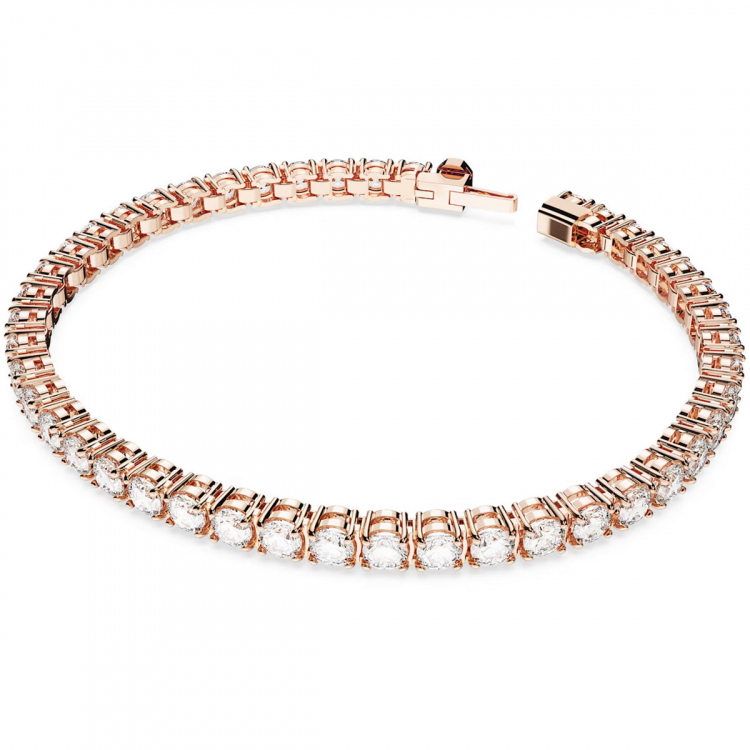 Swarovski Matrix Tennis Armband Rundschliff Weiss Roségold Helen