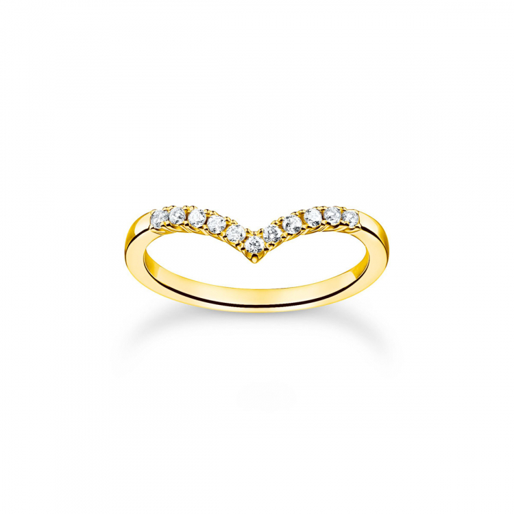 Thomas Sabo Ring Kugeln Mit Zirkonia - 925 Silber Vergoldet