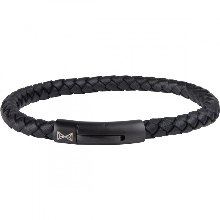 AZE Jewels Iron Single String Black on Black Armband AZBL004C