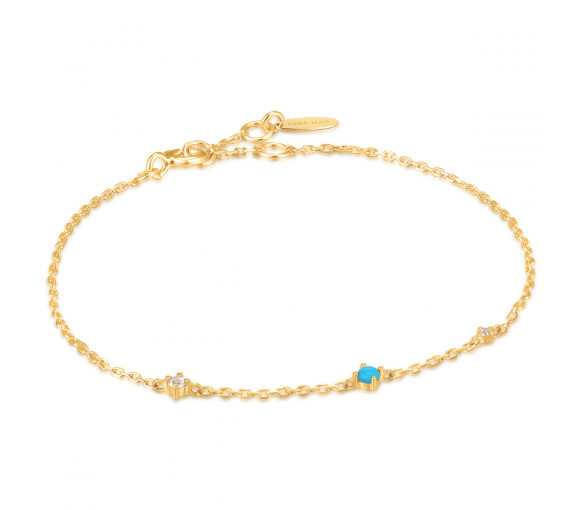 Ania Haie 14Kt Gold Turquoise And White Sapphire Armband - BAU001-02YG