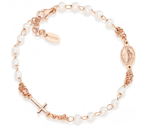 Amen Rosary Cross Pearls Armband - BRORB3