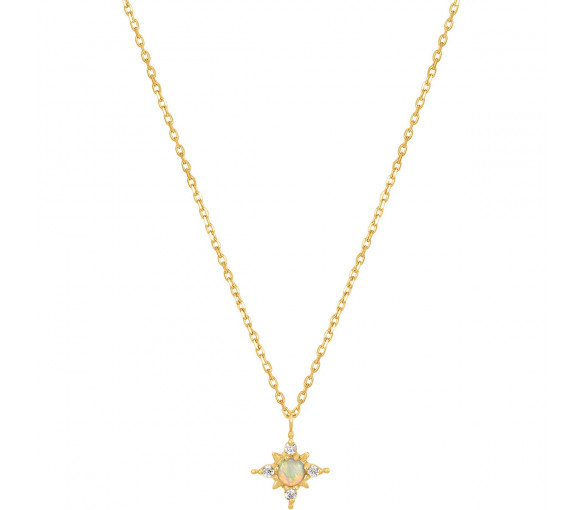 Ania Haie 14kt Gold Opal and White Sapphire Star Halskette - NAU001-01YG