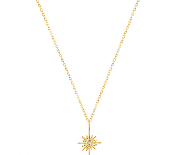 Ania Haie 14kt Gold Sunburst Natural Diamond Halskette - NAU001-08YG