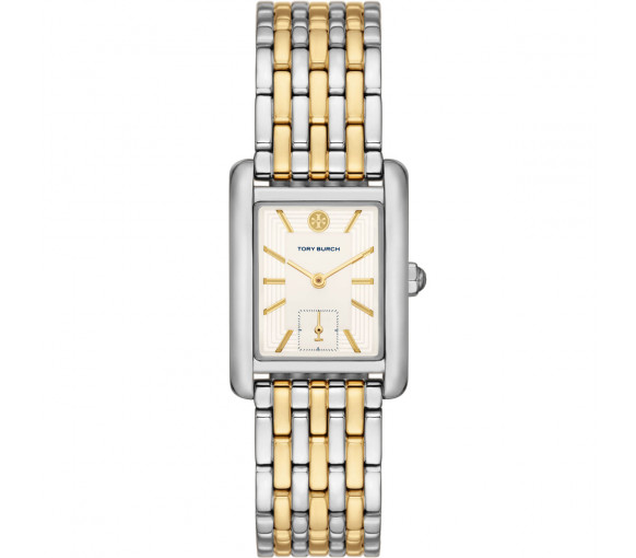 Tory Burch Rectangular Gold-Tone White Dial Robinson Watch TBW1500